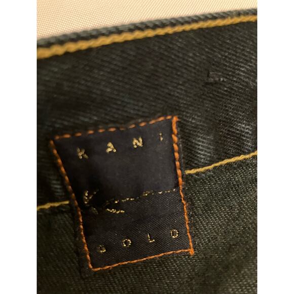 Kani Gold Jeans Mens 38x34 Straight Dark Wash Classic Embroidered Hip Hop - Picture 6 of 13